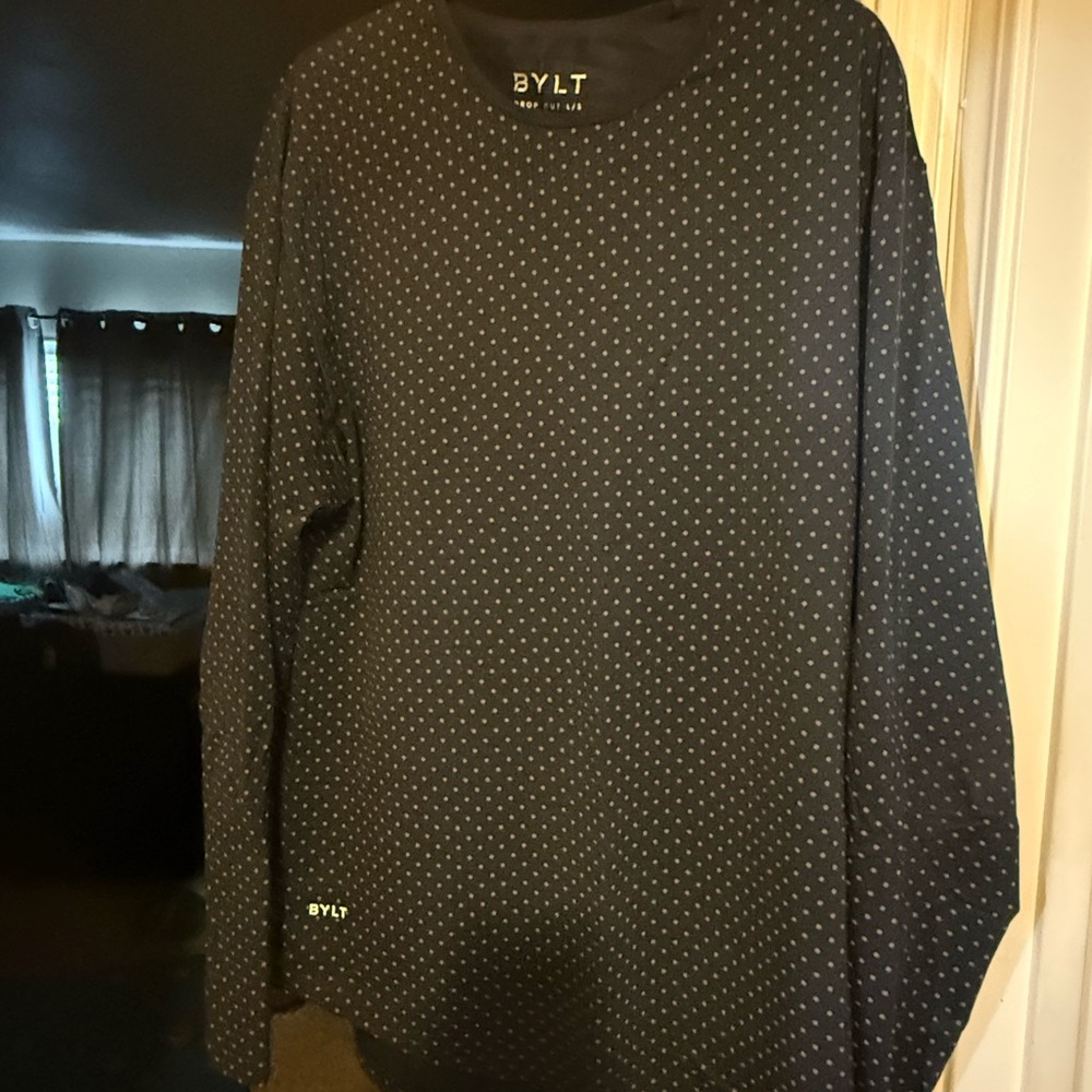 BYLT Basics Navy and White Long Sleeve Tee